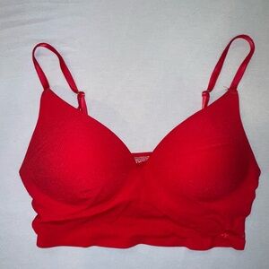 Red Victoria’s Secret PINK Wireless Push Up Bra